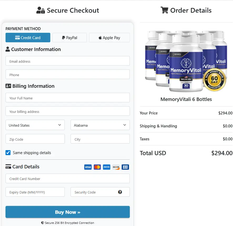 Memory Vitali-Order-Page